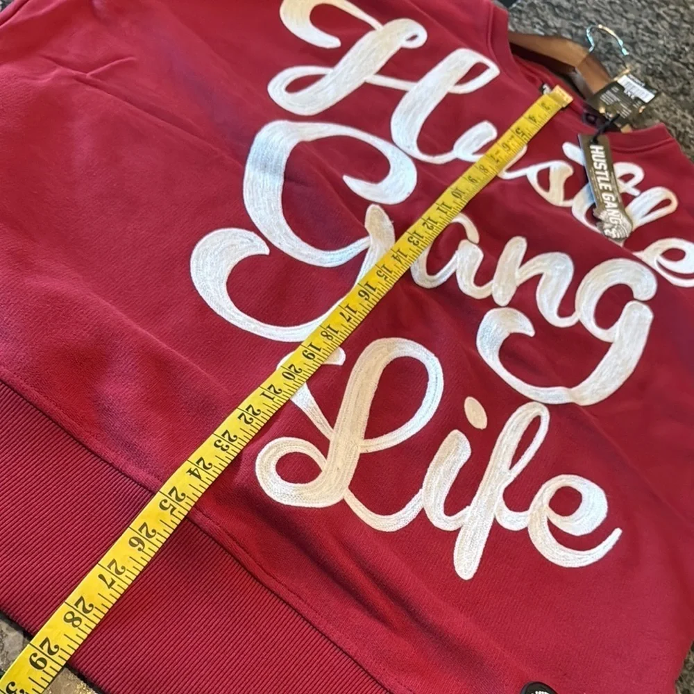 Hustle Gang Life red crew neck Sweatshirt NWT 3XL
